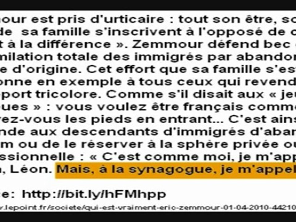 Eric Zemmour s'appelle Moïse