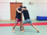 MMA boxe amenée au sol clef de bras Nico vs Seb