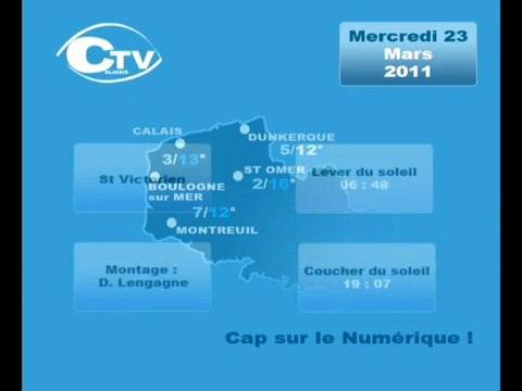 Calaisis TV Météo mercredi 230311