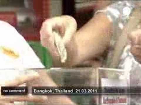 Elephants collect donations for Japan in... - no comment