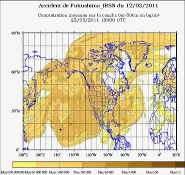 Le nuage radioactif de la centrale nucléaire de Fukushima au Japon