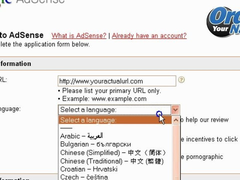 OrderYourName.com - WordPress - Adsense