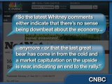 Whitney Receives Criticism for Optimism on Economic Growth