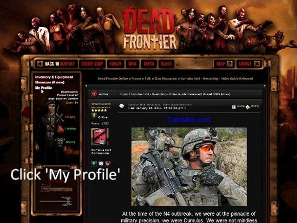 Dead Frontier: Cumulus Unit Signatures