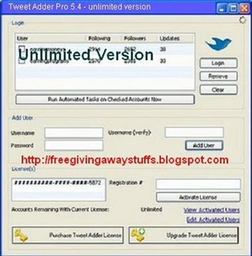 Twitter Adder Pro v5.4 - Get more followers on Twitter instantly