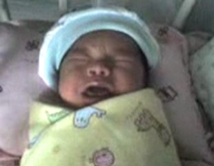 Female baby crying go to sleep again very cute