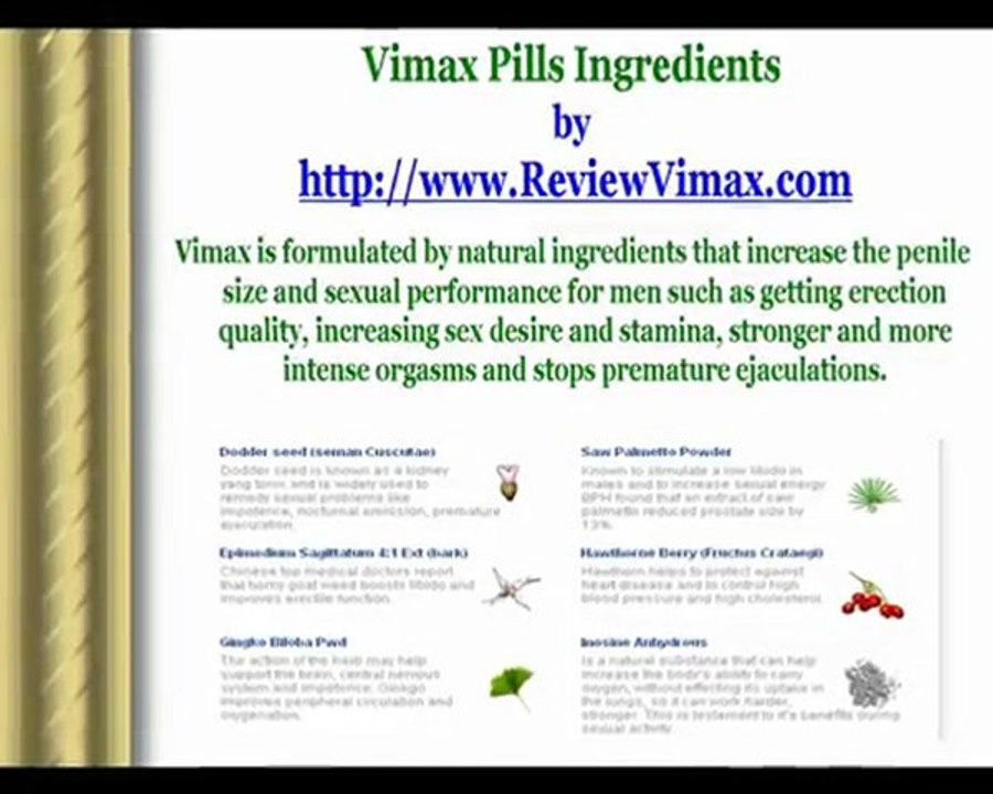 Vimax Pills Ingredients