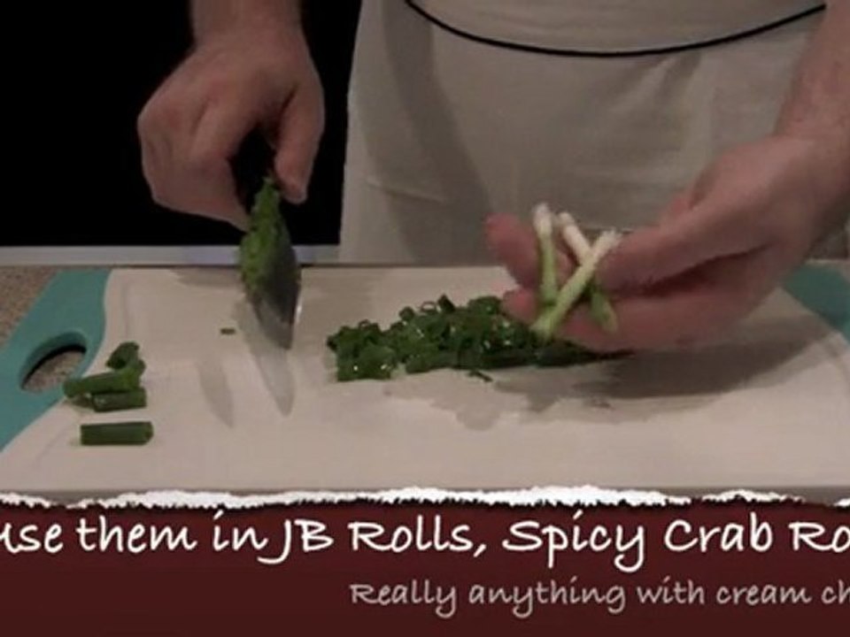 Chopping Green Onions for Sushi Rolls