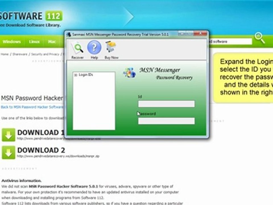 MSN Password Hacker Software - download, install and use
