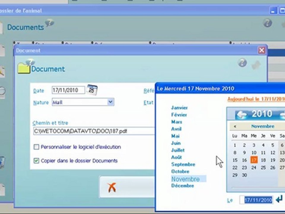 Medical : Utilisation du dossier l'animal
