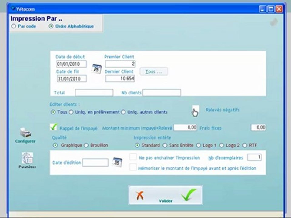 Financier : Edition collective de facture de fin de mois