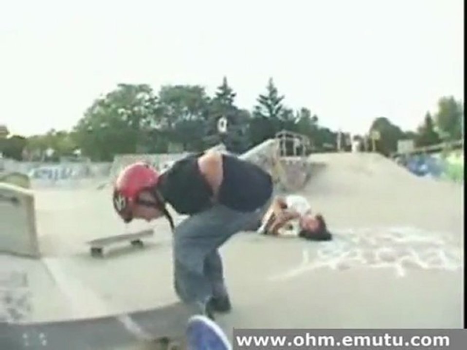 skaters collide in mid air