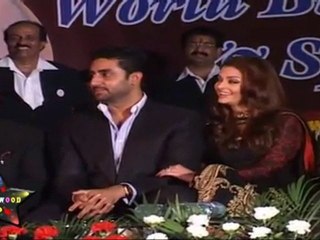 Aishwarya and Abhishek With Rohit Shetty at World Bunts Sports Meet