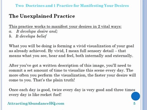 Two Doctrines and 1 Practice for Manifesting Your Desires