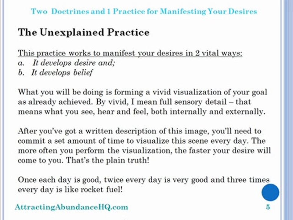 Two  Doctrines and 1 Practice for Manifesting Your Desires