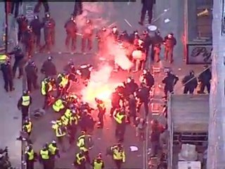 Police battle to restore order in central London