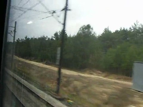 2011-03-23 EC 103 Polonia - przejazd po remontowanym odcinku CMK przed stacją Włoszczowa Północ