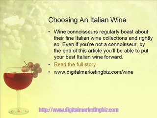 Choosing An Italian Wine