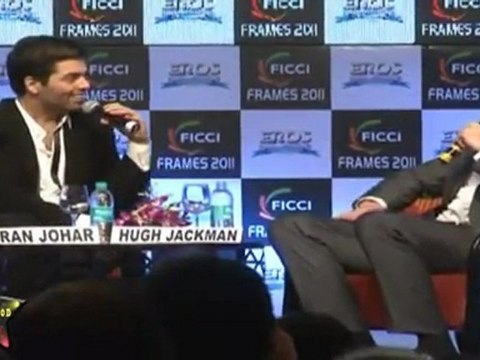 Hugh Jackman With Shahrukh &Karan Johar At FICCI Frames 2011