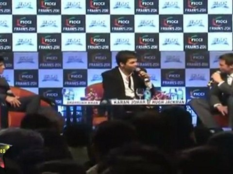 Hugh Jackman With Shahrukh &Karan Johar At FICCI Frames 2011