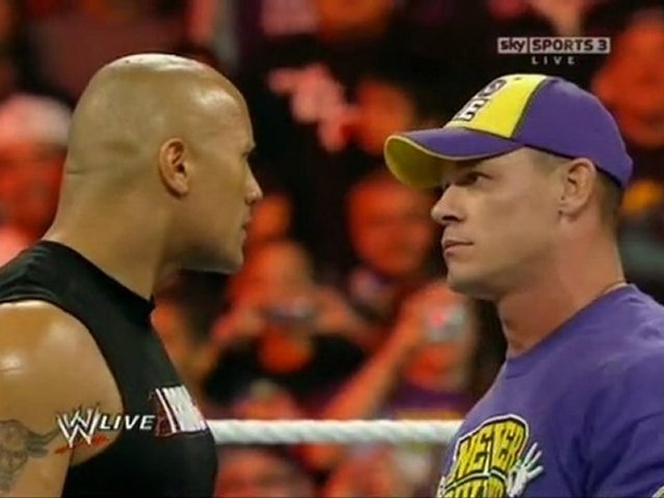 WWE Raw John Cena & The Rock confrontation