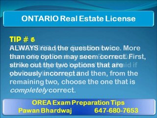 Tips For Ontario Real Estate License OREA Exams