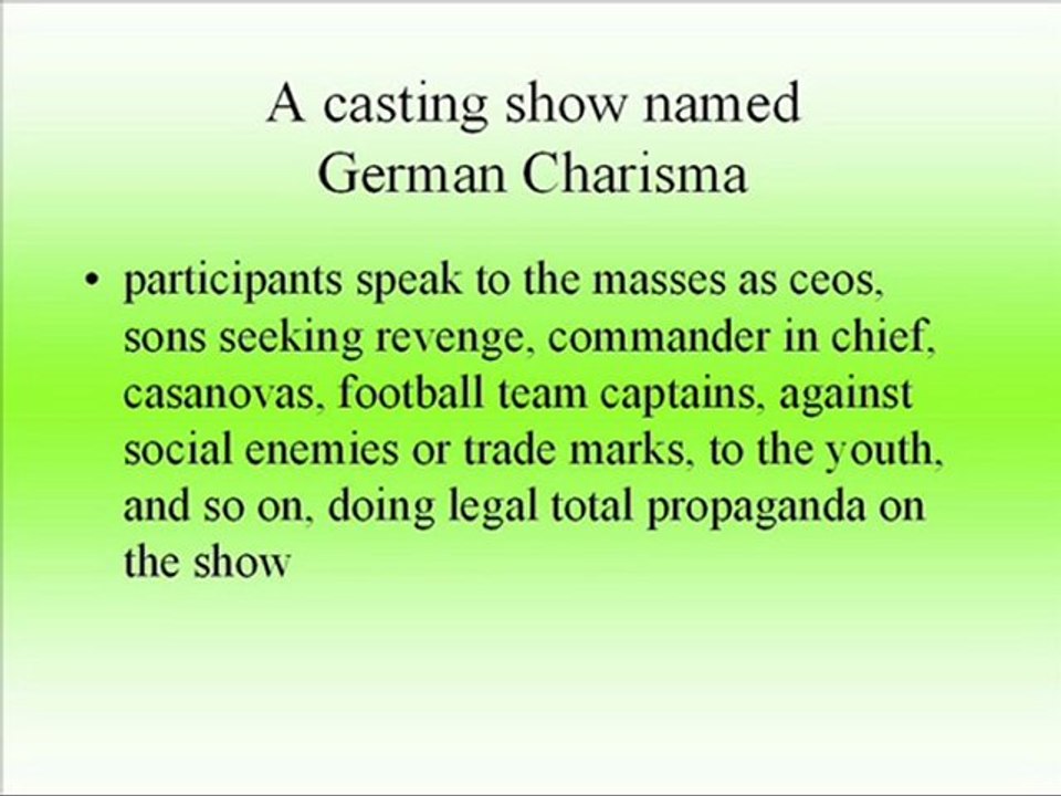 casting show named german charisma
