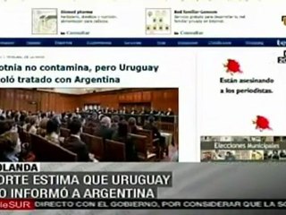 ONU determina que Uruguay violó tratado en caso Botnia