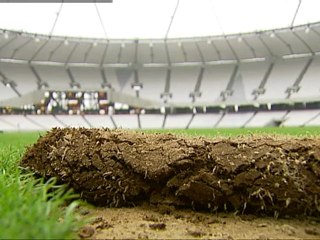 Final turf is laid at London's Olympic Stadium