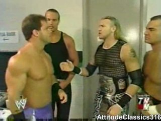 Christian, Lance Storm, Test, William Regal and Chris Benoit backstage (RAW 7.29.2002)