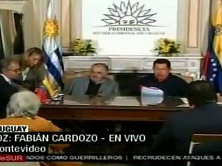Chávez y Mujica realzan papel de Banco del Sur y Petrosur