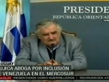 Mujica respalda ingreso de Venezuela al Mercosur