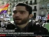 Estudiantes españoles marchan contra políticas económicas