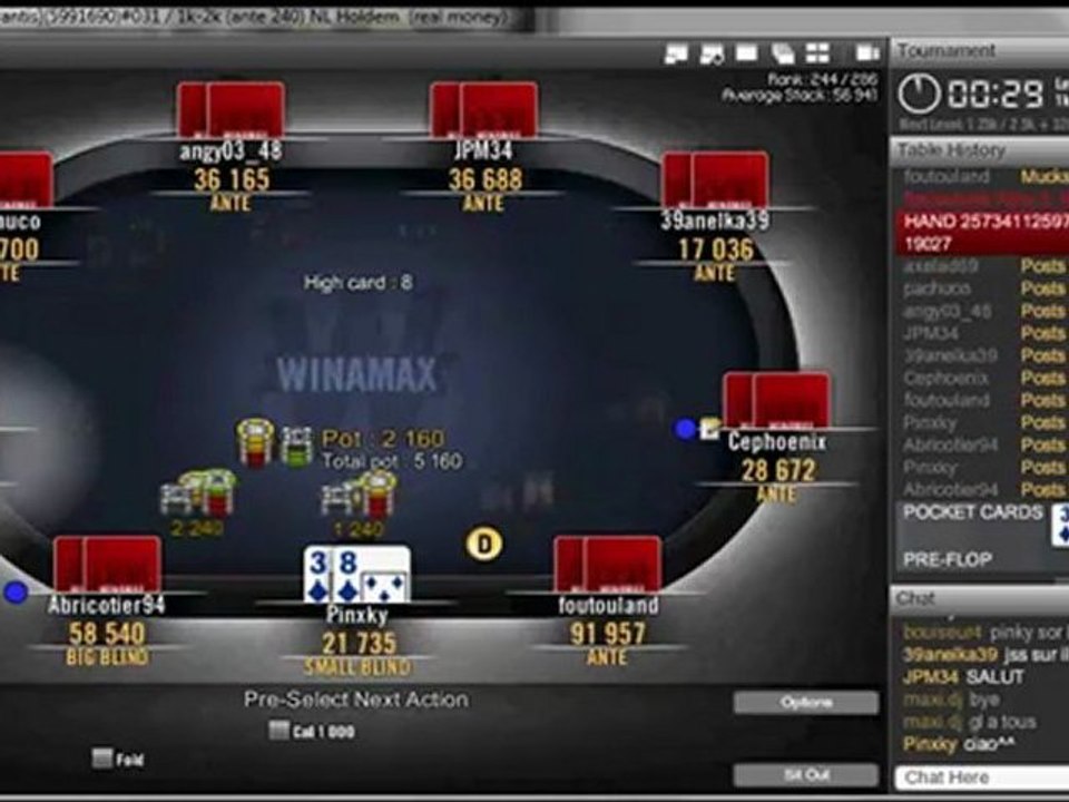 Winamax Tournament XTRA (3th hour) PART 1