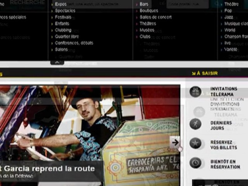 Visite Cliquée : Télérama Sortir