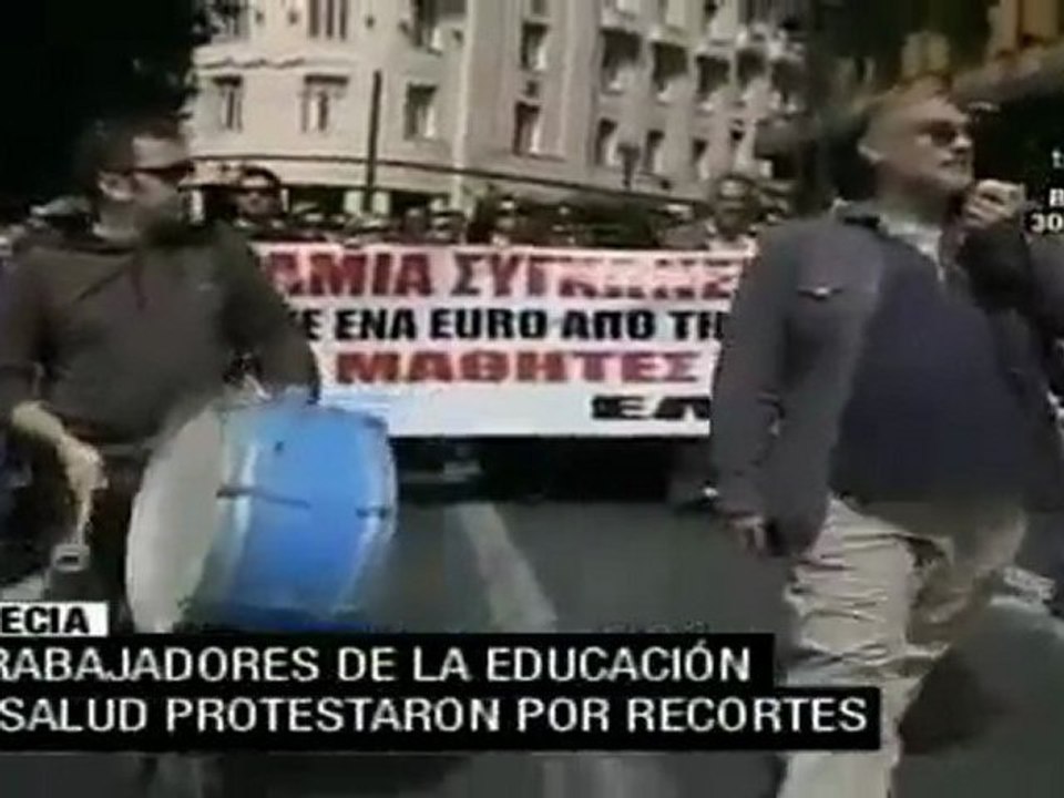 Protestas en Grecia por recortes a Salud y Educación
