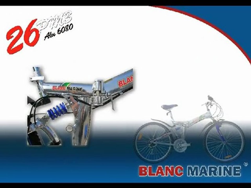 Vtt Blanc Marine pliant 26 pouces