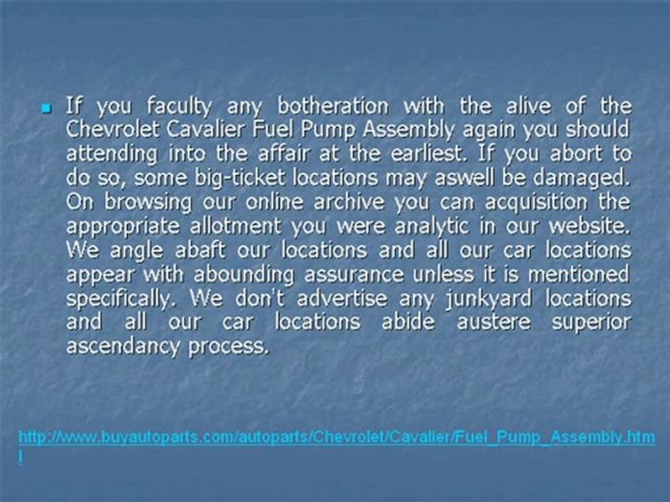 Chevrolet Cavalier Fuel Pump Assembly