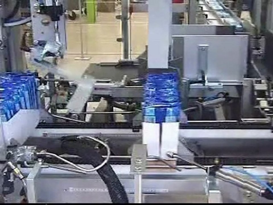 Case loading, shrink bundling, palletization of non-woven pr