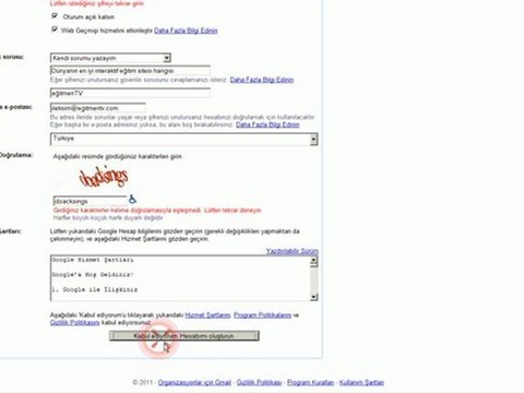 Gmail Adresine Kayıt Olmak Yeni Bir e-Posta Hesabı Almak....Gmail Register
