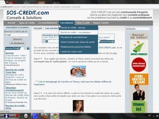 aperçu du site www.sos-credit.com , infos et conseils sur le surendettement