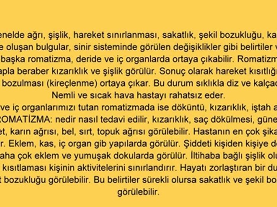 romatizma nedir????