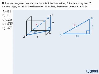 GMAT Math Practice Question - Geometry - 3-D Diagonal