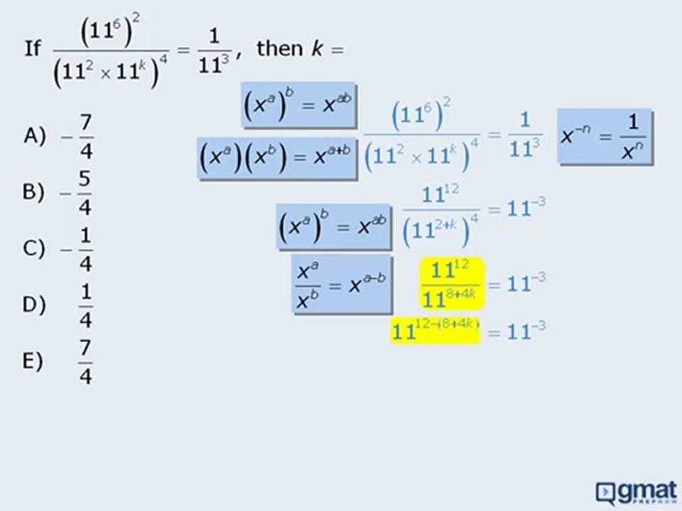 GMAT Math Practice Question - Exponents - Equation with ...