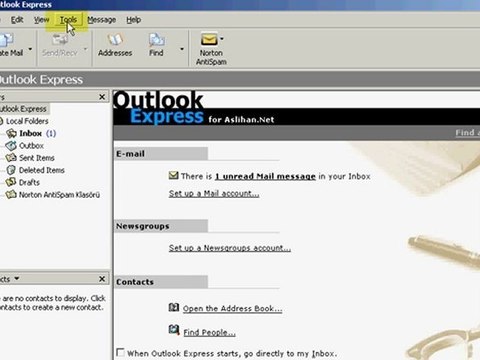 Outlook Express 2003 (İngilizce) - Email ayarları