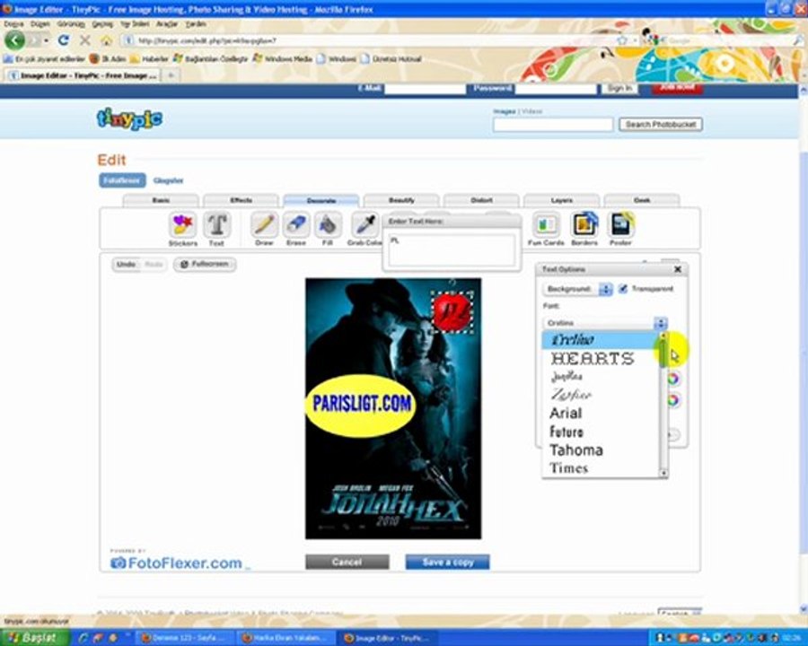 Tinypic Resim Editleme