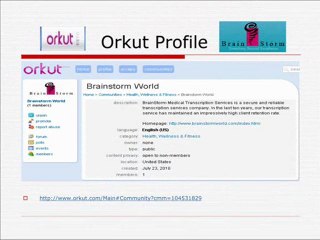 Brainstorm on Orkut