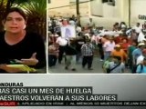 Maestros hondureños anuncian una tregua