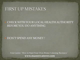 Start a Home Catering Business