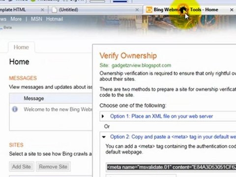 How to submit Site and Sitemap to Bing!